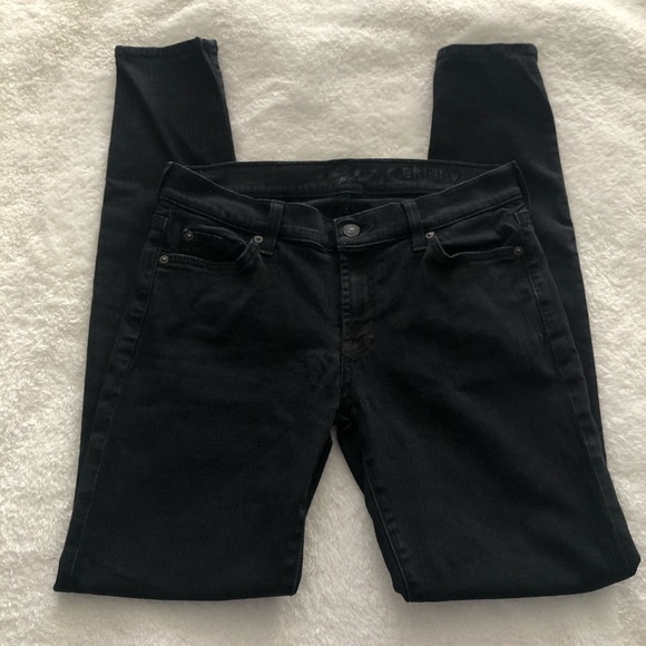 7 For All Mankind Black The Skinny Jeans size 27 - Picture 3 of 8